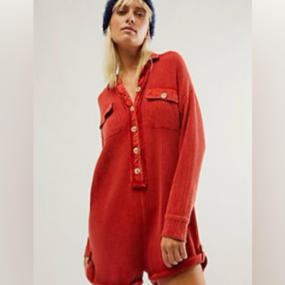 Free People ~ FP One Scout Romper *Persimmon Size:LARGE  OUT of stock